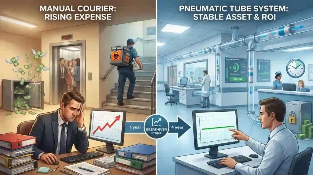 keuntungan ROI rumah sakit dengan pneumatic-tube