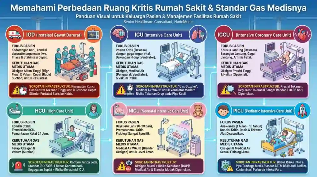 ilustrasi perbedaan ruang kritis di rumah sakit