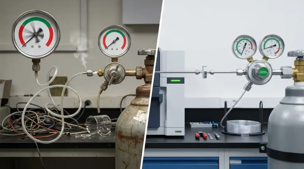 penyebab tekanan gas lab tidak stabil