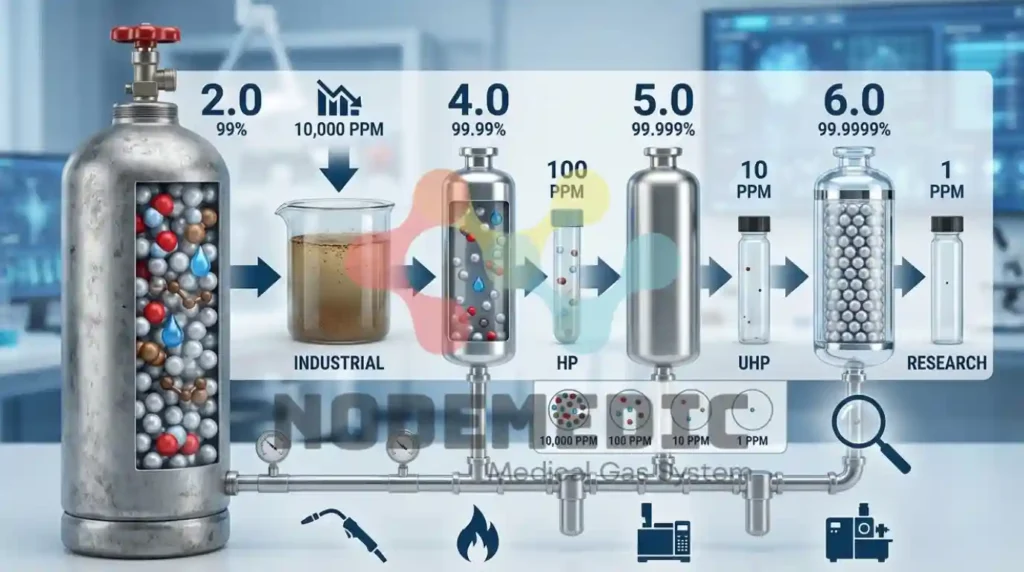 perbedaan tingkat kemurnian gas lab