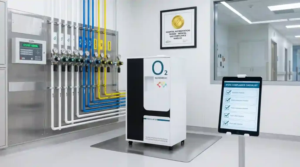 standar instalasi gas medis dengan generator oksigen