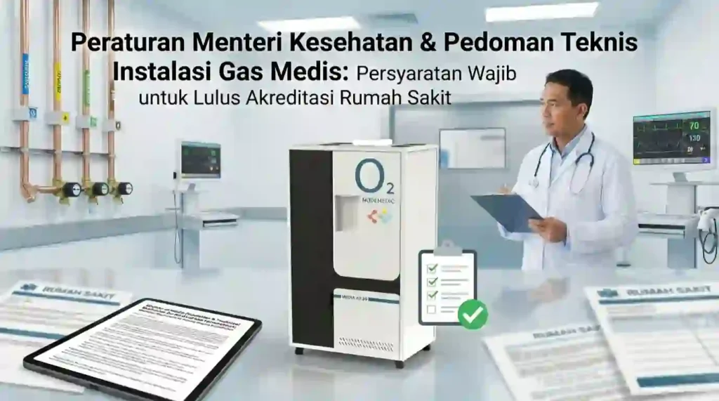 visualisasi instalasi gas medis dengan generator oksigen