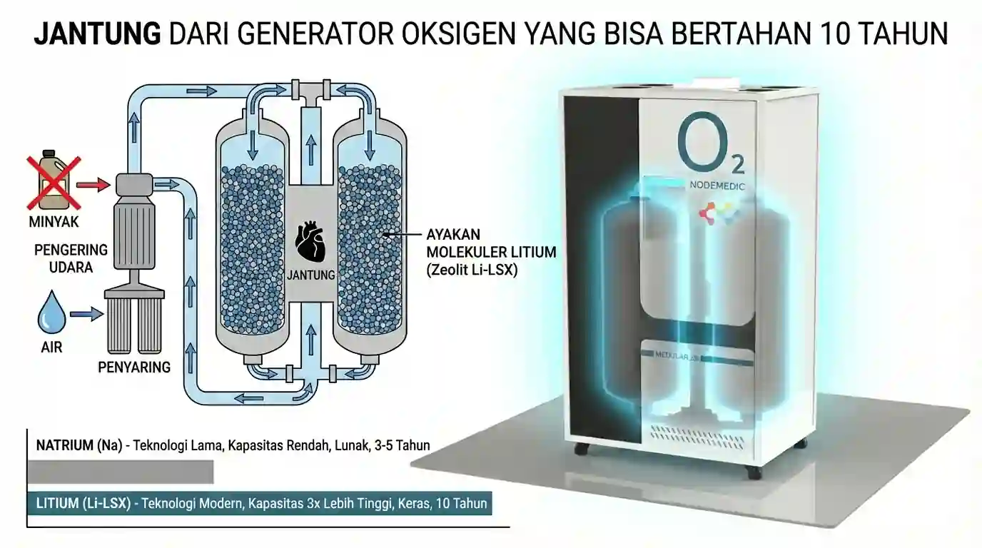 Mengenal Molecular Sieve Lithium: Jantung Generator Oksigen yang Bisa Bertahan 10 Tahun