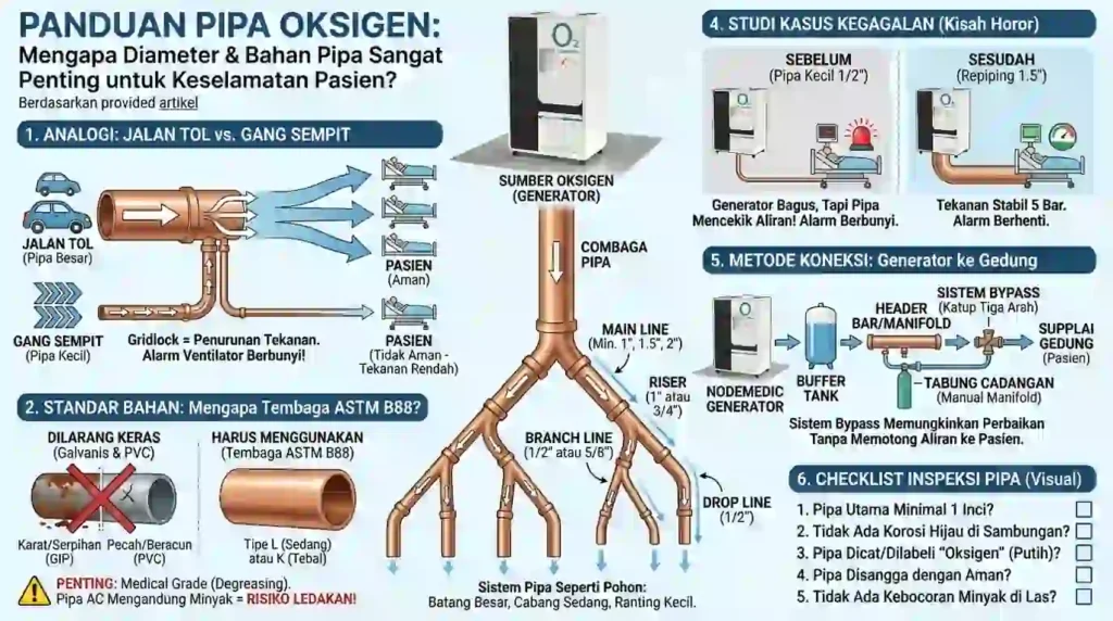 visualisasi mengapa diameter dan bahan bakar pipa sangat penting